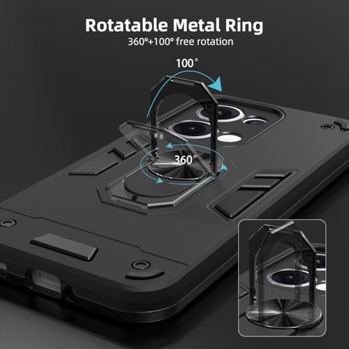 Image of NDCOM for Oppo Reno 13 Back Cover | Protective Oppo Reno 13 5G Back Cover | Sleek Oppo Reno 13 Cover for Enhanced Grip and Style | Ring Holder Case