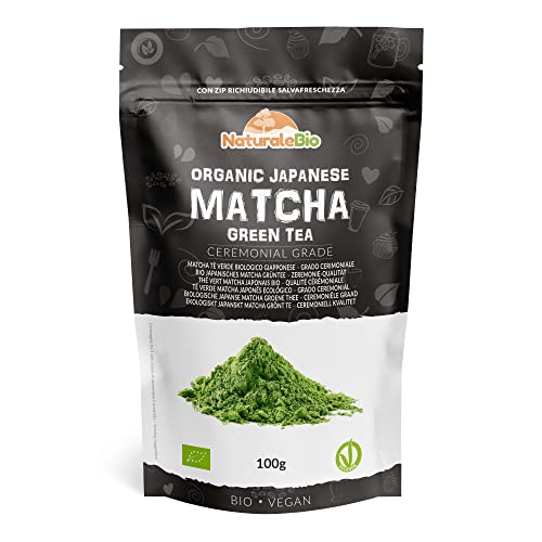 NaturaleBio Matcha Green Tea Powder. Ceremonial Grade Organic, 100g. From Uji, Kyoto for Traditional Japanese Tea Ceremony. Free of Added Sugars and Preservatives. NaturaleBio Matcha Green Tea Powder. Ceremonial Grade Organic, 100g. From Uji, Kyoto for Traditional Japanese Tea Ceremony. Free of Added Sugars and Preservatives.