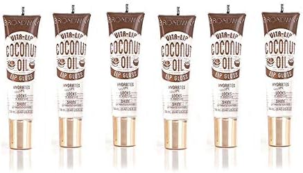 Ruby Kisses Broadway Vita-Lip Clear Lip Gloss (Coconut Oil 6 Pack), Ultra-Hydrating & Soothing Formula with Vitamin Oils, High-Shine Non-Sticky Finish, Healing Glossy Lip Balm Locks in Moisture