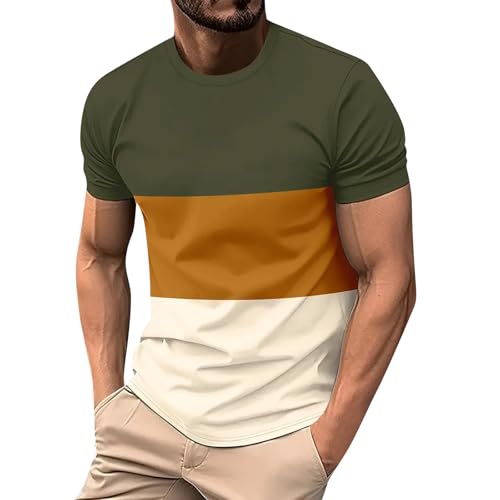 T Shirt Manga Corta 4XL Camiseta Blanca Basicas Baratas Oferta Flash Camisas Manga Corta Hombre Vert armée Ropa Camisetas Personalizadas Vert armée M
