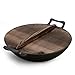 Wok Tradizionale In Acciaio Carbonio Battuto Con Manico,Padella Antiaderente Ghisa, Wok A Fondo Tondo Vecchio Stile,Wok Ghisa A Doppio Orecchio 36 Cm Non Patinato,Scelta Coperchi,36cm-Wooden