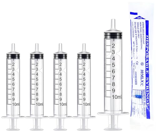 5 Stück 10ml plastikspritze einzeln verpackt ohne Nadeln für die Fütterung von Haustieren wissenschaftliche Labors Flüssigkeitsmessung Kolostrum Spritze