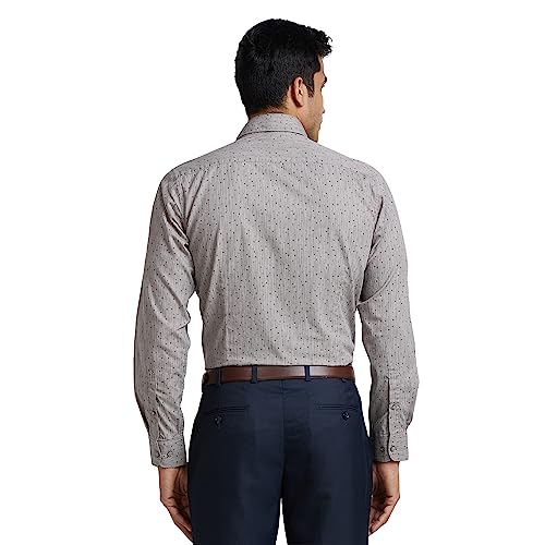 Image of Raymond Men's Pure Cotton Print Pattern Slim Fit Regular Collar Full Sleeve Casual Shirt