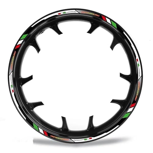 Felgen Aufkleber Motorrad-Felgenaufkleber Für Aprilia Für Dorsoduro 750 900 1200 17 Zoll Reflektierende Felgenaufkleber Streifenband Nabenaufkleber Motorrad Dekor Felgenaufkleber(Farbe 2)