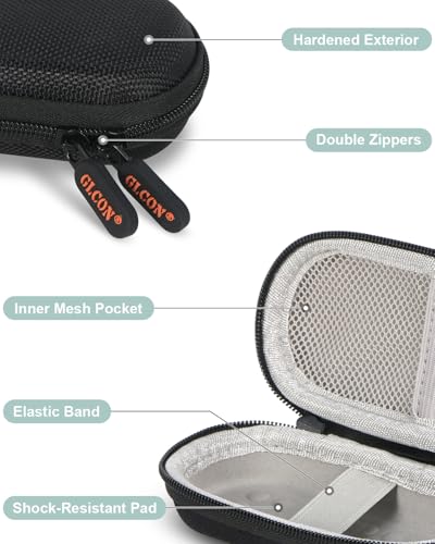Image of Ultra-Hard Small Carrying Case for Wired Earbuds, Kardiamobile EKG Heart Monitor, Kardia Mobile 6L / 1L - Portable Mini IEM Case Universal Pouch Bag for in Ear Monitor, Airpods, Galaxy Buds, Earpods