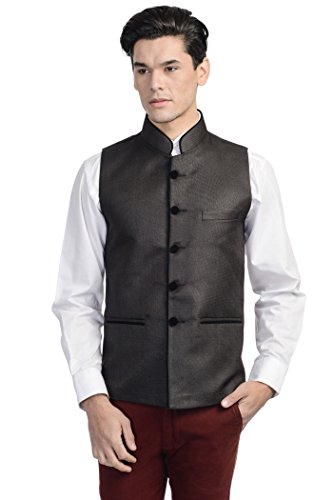 WINTAGE Uomo Rayon Festive Nehru Vest Waistcoat