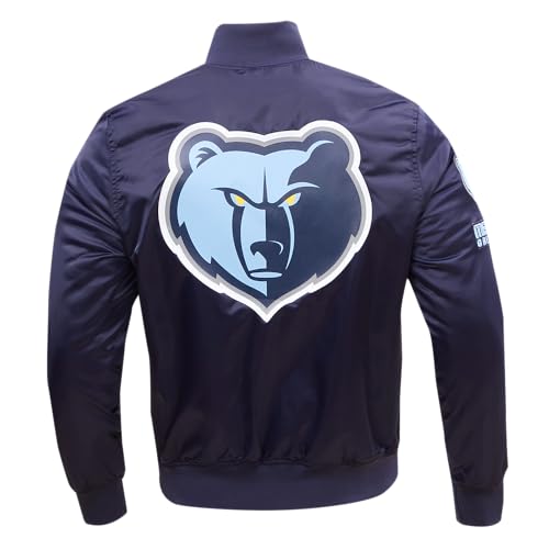 Pro Standard Mens NBA Memphis Grizzlies Classic Satin Satin Jacket Midnight Navy S - Image 2