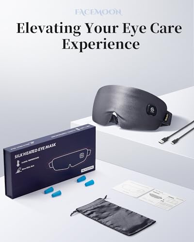 Image of Heated Eye Mask for Dry Eyes: Silk Cordless Eye Warmer Compress for Dry Eye