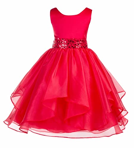 Image of Girls Synthetic A-Line Dress (Wlt-1075-3-4, Red, 3 Years-4 Years)