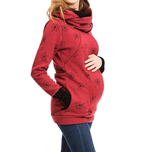 Premamá Tops + Bufandas Sudadera de Lactancia Materna de Manga Larga Mujeres cómodo Estampado Jersey Camiseta Ropa Premamá de Enfermería Primavera Verano Regalo Durante el Embarazo