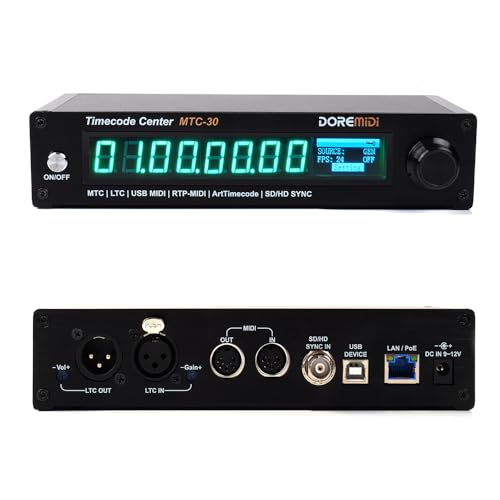 DOREMiDi Timecode Center MTC-30 Supports Timecode Reader Generator Converter SMPTE LTC ArtTimeCode...