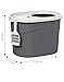 Iris Ohyama Katzenklo mit Schaufel, bis 7 kg, Grau/Weiß, mit Deckel, Katzentoilette, leicht reinigen, Für große Katzen, Kätzchen, geschlossen, XXL Toilette, BPA-frei, Cat Litter Box, TECL-20