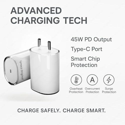 Image of Original 45 Watt PD Fast Charging Adapter Compatible with Nothing Phone 2 /Phone 1 Adapter Only