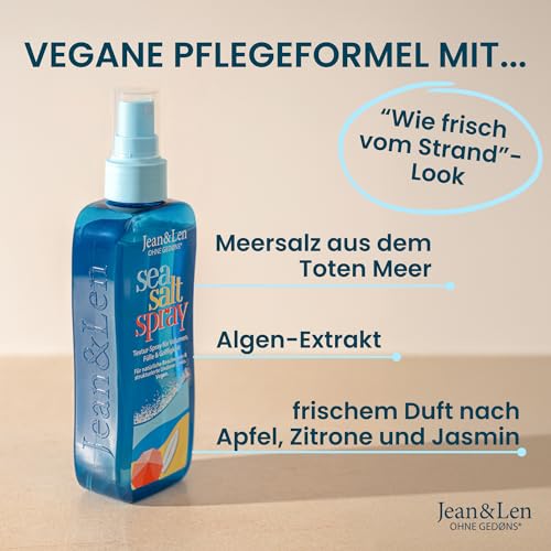 Jean & Len Sea Salt Spray für Volumen, Fülle & Griffigkeit, mit Meersalz & Algen-Extrakt, für Beachwaves...