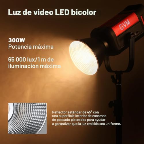 Foco LED de estudio 300W Bowens luz continua fotografía y vídeo de estudio 3
