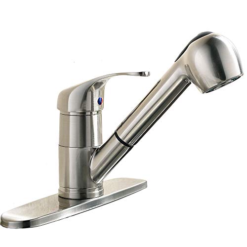 VCCUCINE Best Modern Brushed Nickel Single Handle Stainless Steel Pull Out Sprayer Bar Kitchen Sink Faucet, Pull Down Kitchen Faucet with Deck Plate