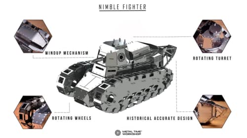 METAL-TIME Nimble Fighter Tank, Tank FT-17 Model, Metal FT-17 Tank Model, 3D Puzzle Building Crafts, Collectible Figurine - Image 3