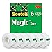 Scotch Magic Tape Nastro Adesivo Trasparente, 6 Rotoli, 19mm x 33m, Nastro Trasparente Opaco e Scrivibile Ideale per Casa, Ufficio e Scuola