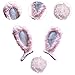 Okiyakusama Bicycle Helmet Ears Helmet Bunny Ornament with Tail Party Cosplay Cartoon for Adults Helmet Decoration for Bicycle Biking, Pink