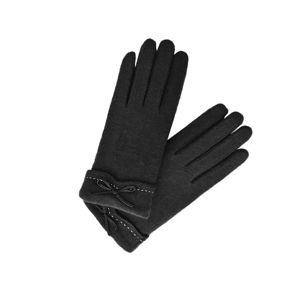 CLAPONWomen Winter Gloves Touchscreen Texting Driving Gloves for Lady Christmas Gift Favor Riding Outdoor Travel 1 Pair (Black)