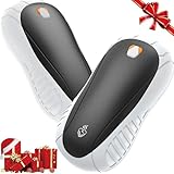 【分離式設計・2個セット】充電式カイロ 電気カイロ USB充電式5200 mAh ホッカイロ充電式 コンパクト 両面発熱 3秒急速発熱 3階段温度調節ハンドウォーマー 長時間連続発熱可能 電気あんか かいろ小型超軽量便利繰り返し使える 旅行 アウトドア 防寒グッズ 通勤通学 プレゼント用 (S65, ブラックホワイト)