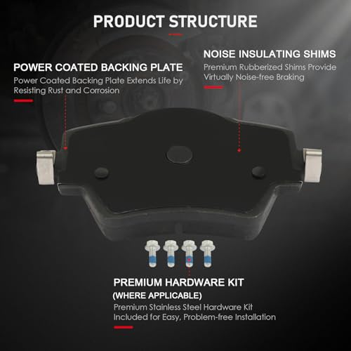 Image of cciyu D1892 Front Ceramic Brake Pads For BMW 228i Gran Coupe /228i xDrive Gran Coupe /230i /330e /330e xDrive /330i /330i xDrive /430i /X1 /X2 /X3 /X4 /Z4,For Mini Cooper Clubman /Countryman,For Toyota GR Supra