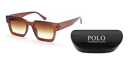 Óculos de Sol Quadrado Polo London Club com Proteção UVA/UVB - Kit contém estojo e flanela