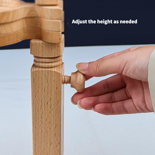 Soporte para bordado de madera ajustable para tejer cómodamente en el salón 4