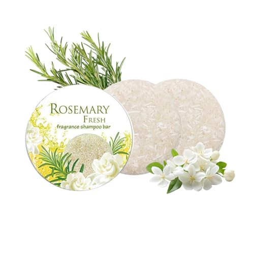 Festes Rosmarin Shampoo 2 Stück – Shampoo gegen Haarausfall für fettiges Haar, mit Bio Rosmarinöl - Natürliche Haarseife für Damen mit Tiefenreinigung und Pflege für gefärbte Haare