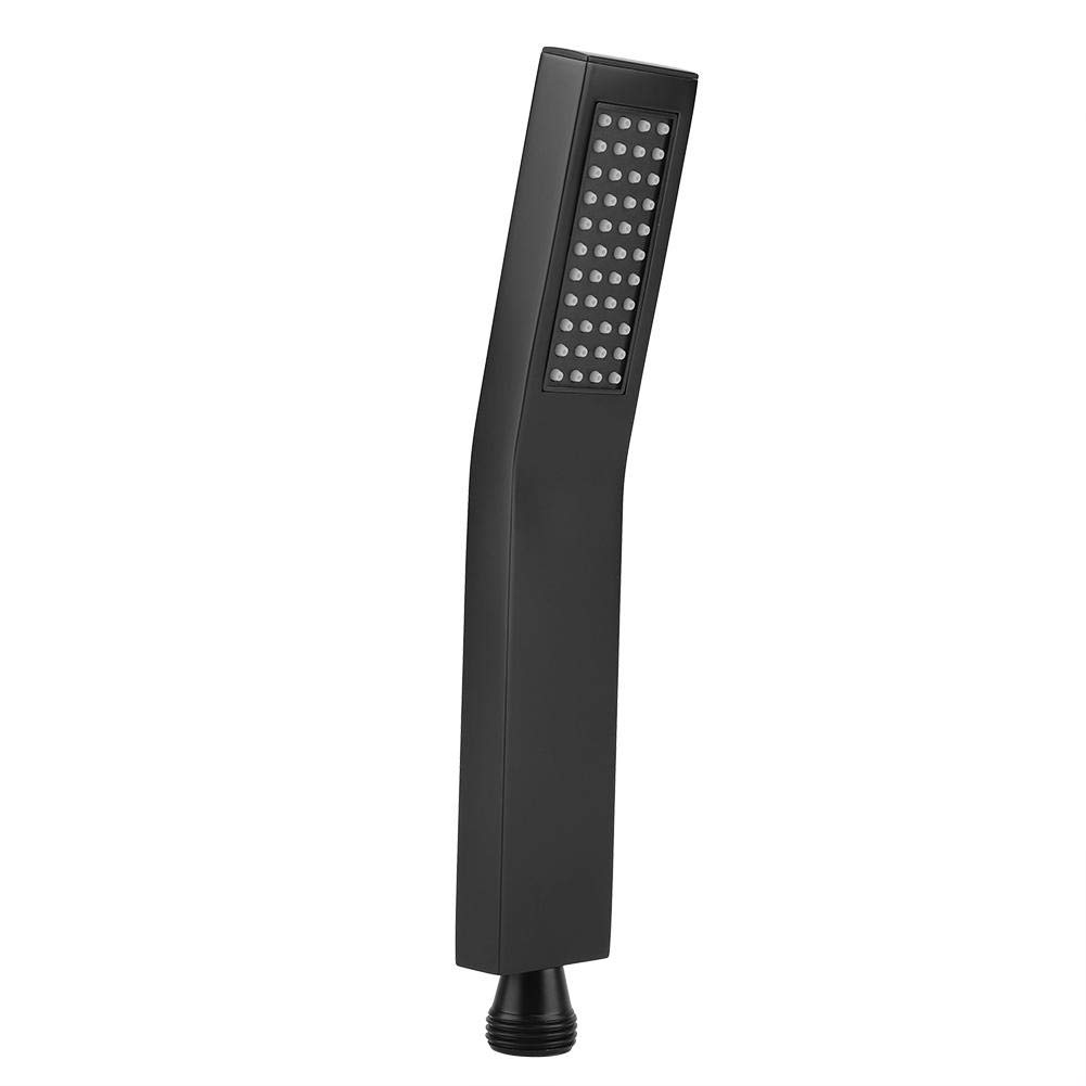 Soffione Doccia Portatile Nero Opaco, Spruzzatore Doccia Quadrato In Ottone Con Forte Flusso D'acqua per Casa E Bagno