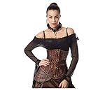 Top Totty Brown Steampunk Waist Cincher Corset Novelty Bedroom Wear (2XL)