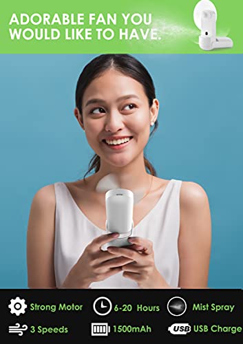 Honhey Handheld Fan Misting Fan, 3 In 1 Hand Fan, Portable Mini Fan With Rechargeable Battery Operated And 3 Adjustable Speed[6-13-20 Working Hours], Foldable Personal Fan For Girls Women Travelling #TOP1