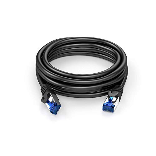 Image of KabelDirekt - Network Cable - 10Gbps, for Maximum Fiber-Optic Internet Speed - 5X 24ft, Available in 1-100ft - Ethernet & LAN Cable for Gigabit Networks, Router /Modem, RJ45 (Black /Silver)