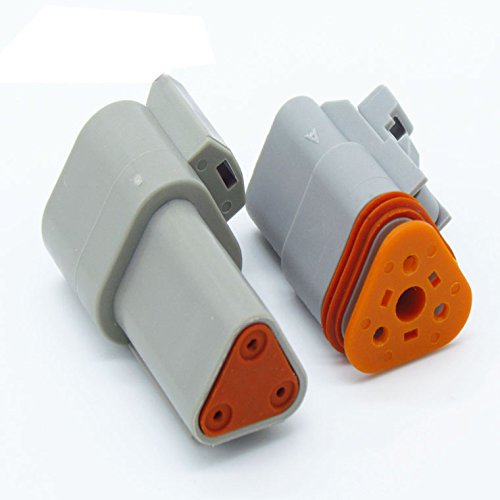 Cnkf Dt06&Dt04 Dt Connector Kit 2,3,4,6,8,12P Male&Female Automotive Electrical Waterproof Wire Connectors Plug 16-22Awg With 35 Terminals Pins For Car Motorcycle Truck Boat Scooter (Gray) #TOP4