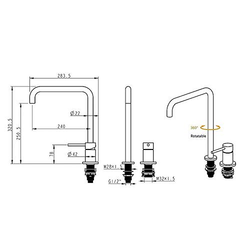 Robinet de lavabo fixe style moderne double support pour vasque haut de gamme