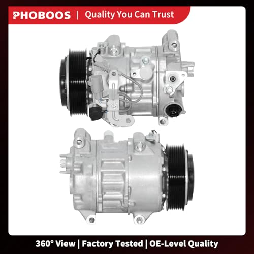 Image of PHOBOOS A /C compressor with Clutch Compatible with Toyota Highlander 2014-2016 3.5L & Lexus RX350 2016-2020 3.5L, RX350L 2018-2019, IS250 IS300 IS350, GS300 GS350, RC300 RC350, 7SAS17C Compressor