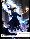  Composition Notebook College Ruled: Epic Courtroom Battle - Male Lawyer vs. Female Judge, Hammer, Lightning, Judge Robes, Size 8.5x11 Inches, 120 Pages