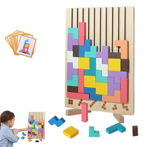 Image of Wooden Stacking Puzzle Toy, Wooden Stacking Puzzle Toy Art, Decorative Home Ornaments for Adults, Brain Teaser Game, Idea, Family Fun Activity, for Home Decor & Toys & Games (1 Set)