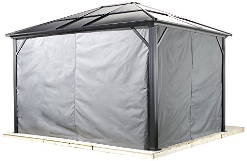 Sojag Accessories Set of 4 10' x 10' Curtains for Meridien Outdoor Gazebo - Grey