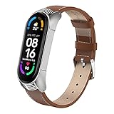 【Material】Marco de acero inoxidable 304 sólido y correa de piel sintética. Correas para Xiaomi Mi Band 6/5/4/3,Cómodo de usar. Suave, duradera, impermeable, ecológico y seguro para la piel humana.