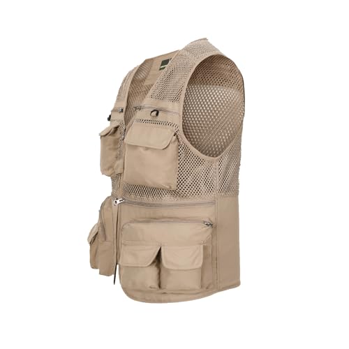 Image of Hbufnha Outdoor Fishing Hunting Vest Multi Pockets Work Cargo Jacket