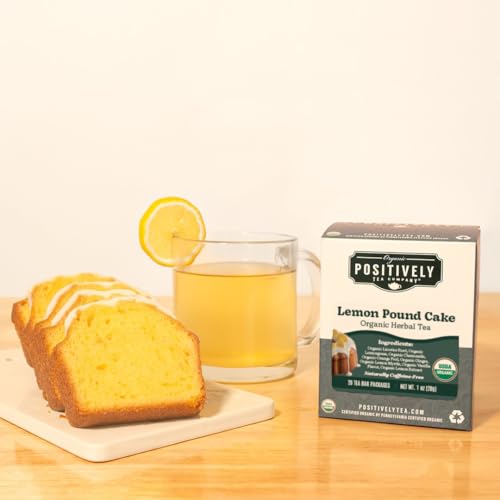 Image of Positively Tea, Organic Lemon Pound Cake, Herbal Tea Bags, 20 Count