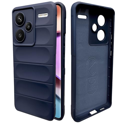 Image of A rtistque Back Cover Case for Mi Redmi Note 13 Pro Plus 5G |with Inner Fabric|Stylish AirBag Case|Liquid Stripe Silicone|Camera Protection|Anti Slip Grip|Redmi Note 13 Pro Plus 5G Back Cover - Blue