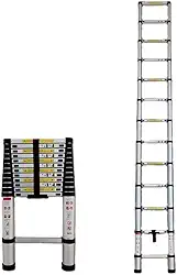 Escada Telescópica 13 Degraus 3,8m Extensiva Aço Inoxidável