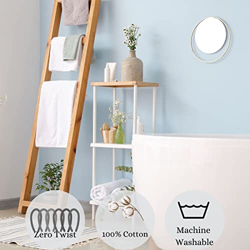 Image of Anne Klein 6-Piece Reverie Towel Set, 2 Bath Towels, 2 Hand Towels, 2 Wash Cloths, 100% Cotton, White