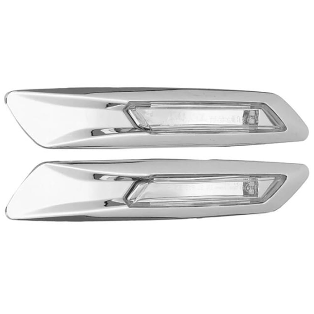 BAKUGO 2Pcs LED Side Marker Light Turn Signal Lamp 63137154169 63137154170 For BMW F10 F11 F18 550I 535I 528I Sedan 2011-2013-Silver