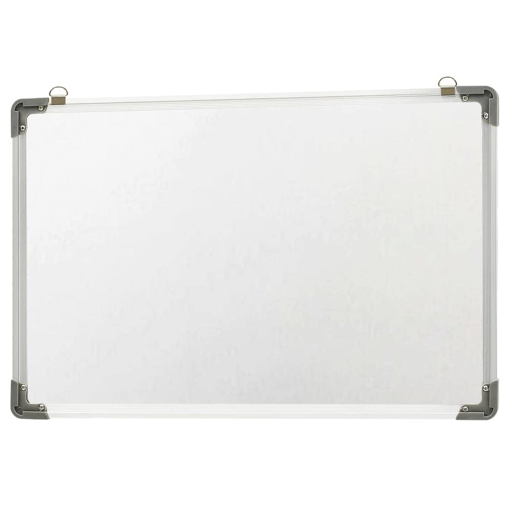 Pizarra blanca magnética blanca de 50 x 35 cm de acero con marco de aluminio, pizarra blanca para oficina, escuela, oficina en casa, incluye rotulador, borrador, imanes y material de montaje