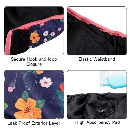 Image of Paw Legend Washable Reusable Female Dog Period Diapers for Heat Doggie Puppy Diapers for Female Dogs (3 Pack,X-Small)