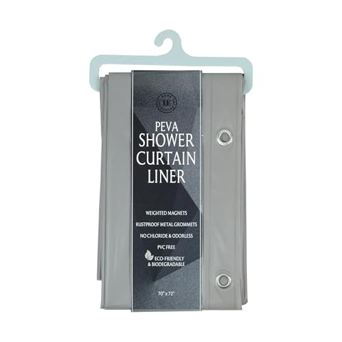 Home Expressions 3 Gauge PEVA Shower Curtain Liner with Magnets & Metal Grommets (70x72)