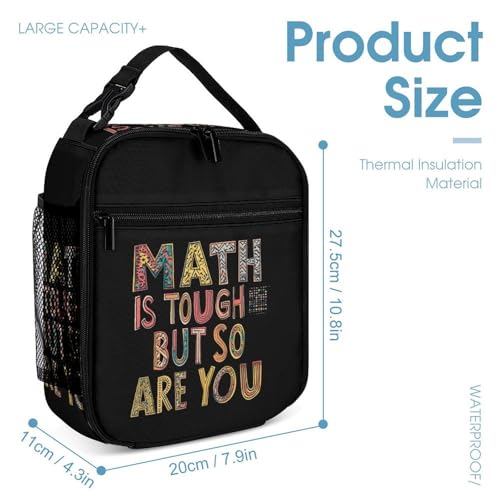 Funny Math Geometric Prints Travel Backpack Lunch Box Pencil Case 3Pcs Set for Men Women Office Outing University4